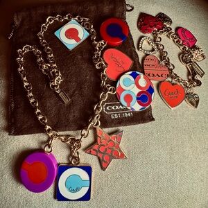 Coach Gold Bracelet with Multicolour and Gold Charms